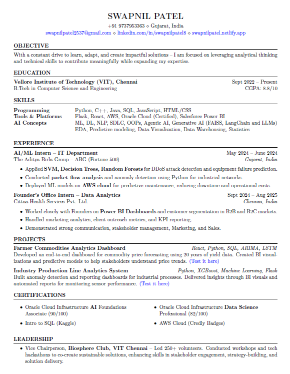 Resume Preview